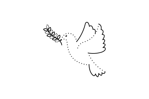Dot-to-dot Dove with Olive Branch Dot to dot Craft Cut File By Creative Fabrica Crafts