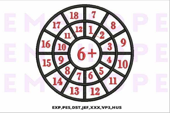 Addition Wheel 6 + School & Education Embroidery Design By EMBHOPE