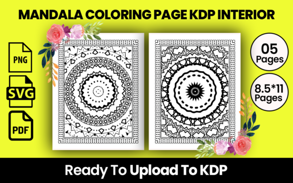 Mandala Coloring Pages Interior Graphic KDP Interiors By Razongraphics