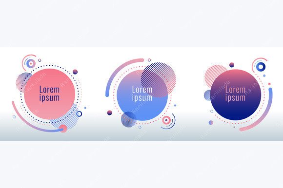 Set of Circle Round Badges Elements Graphic Web Elements By rarinlada