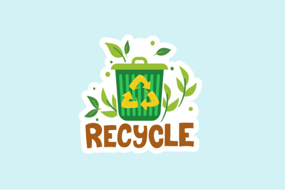 Go Green Recycling Bins Gráfico Iconos Por alifart.smg