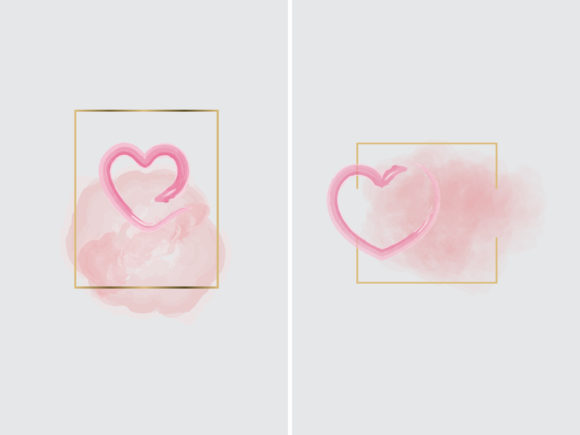 Modern Watercolor Heart Graphic Logos By faysalrean