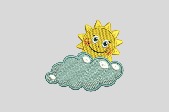 Sun and Clouds Nursery Embroidery Design By TheSewingThreads