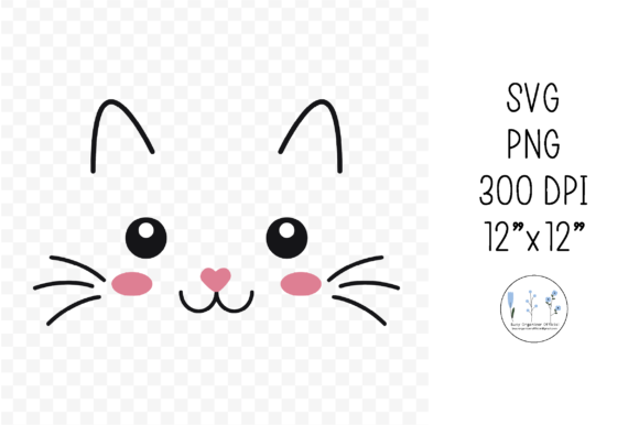 Cat Face Kitten Lashes Whiskers Pet Graphic Illustrations By Pink Duck Studio