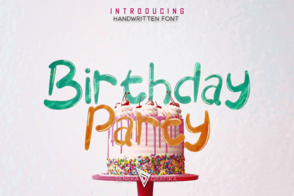 Birthday Party Font Corsivi Font Di Senekaligrafi Font