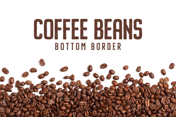 Isolated Coffee Beans Bottom Border Graphic Food & Drinks By Mint Pixels