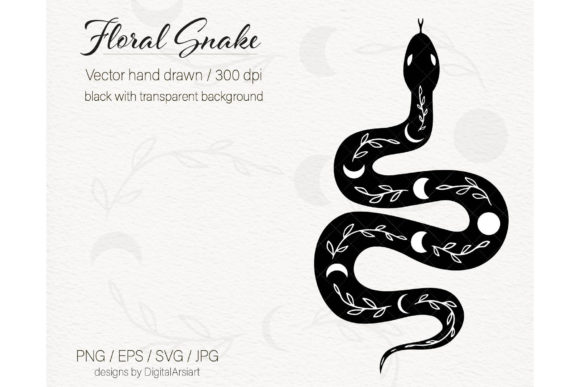 Snake Svg Cricut Floral Svg Lunar Phase Graphic Icons By DigitalArsiart