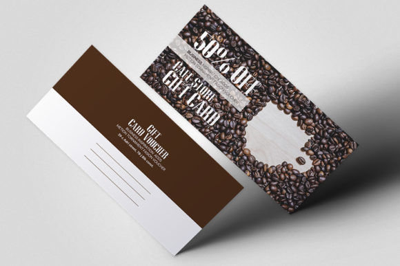 Coffee Café Gift Voucher Graphic Print Templates By Leza Sam