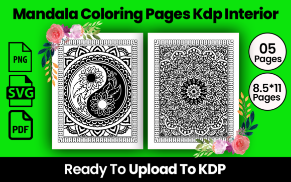 Mandala Coloring Pages Kdp Interior Graphic KDP Interiors By Razongraphics