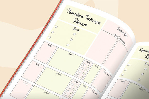 Pomodoro Technique Planner Graphic KDP Interiors By Graphic_hero