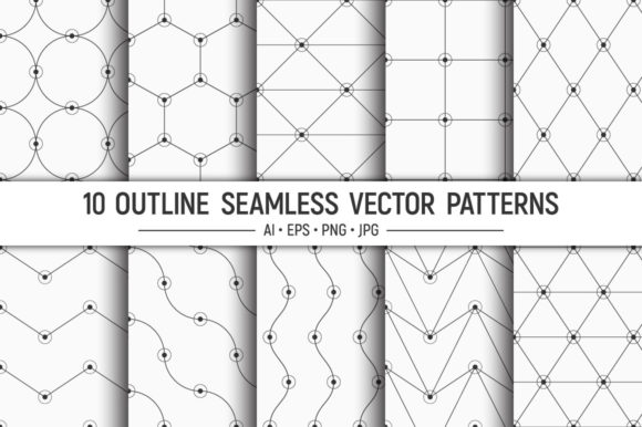 10 Seamless Geometric Vector Patterns Graphic Patterns By AVK graphics