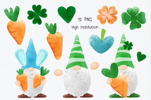 Easter Bunny Gnome Holding Carrot Graphic Illustrations By TanoiCartoonist