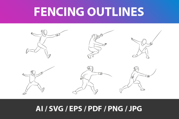 Fencing Outlines Grafik Druckbare Illustrationen Von nico_ladewig