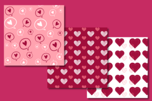 Valentine Hearts Digital Paper Graphic Patterns By designogenie 2