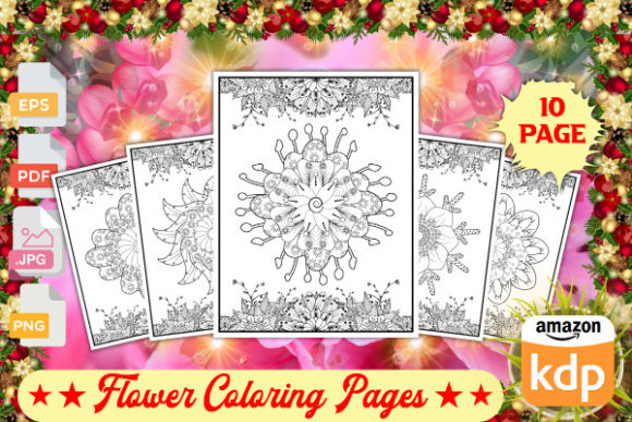 Flower Coloring Pages for Kids & Adults Graphic Coloring Pages & Books By Design Shop