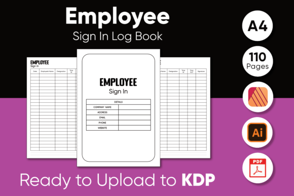 Employee Sign in Log Book Graphic KDP Interiors By OussMania