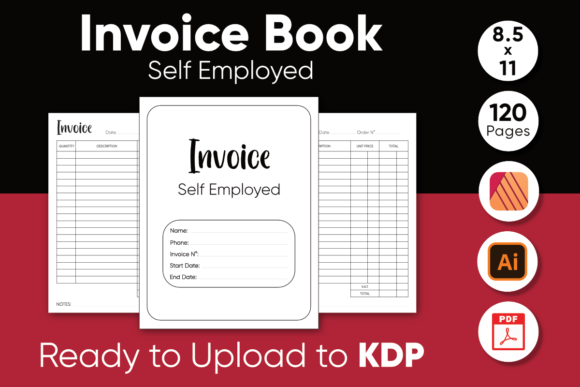 Invoice Book for Self Employed Gráfico Interiores KDP Por OussMania
