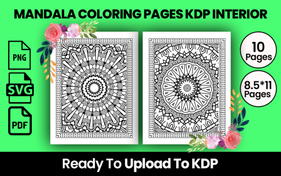 Mandala Coloring Pages Kdp Interior Grafika Wnętrza KDP Przez Razongraphics