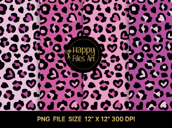 Pink Leopard Heart Graphic Patterns By happycutfiles