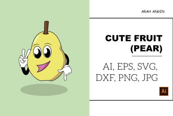 Cute Fruits - Pear #26 Gráfico Ilustraciones Imprimibles Por studioarahangin