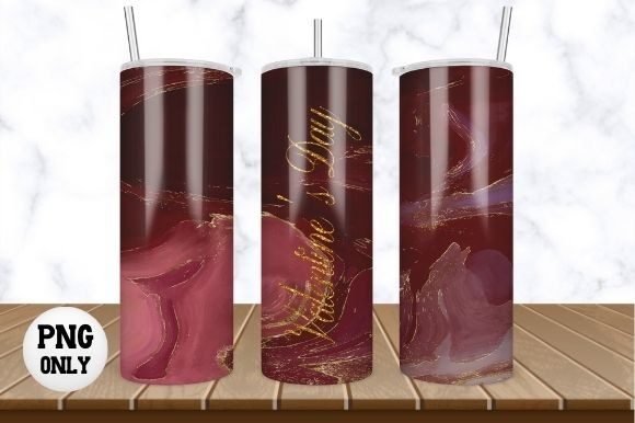 Red Marble Skinny Tumbler Sublimation Graphic Print Templates By Chic Valentine