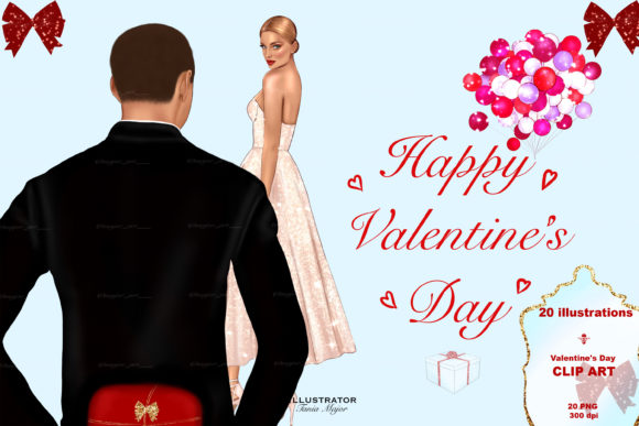 Valentine's Day Clip Graphic Illustrations By Major.Art