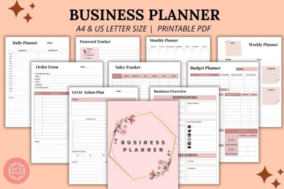 Business Planner for Small Business Graphic Print Templates By JustBeYourSelf