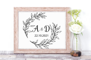 Floral Wreath Monogram. Circle Frame Graphic Crafts By PostersGalaxy 3