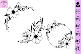 Flower Svg Flower Wreath Svg Graphic Print Templates By Tadashop Design 1