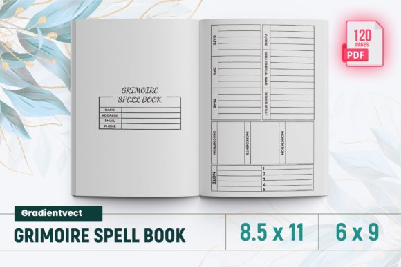 Grimoire Spell Book KDP Interior Gráfico Interiores KDP Por gradientvect