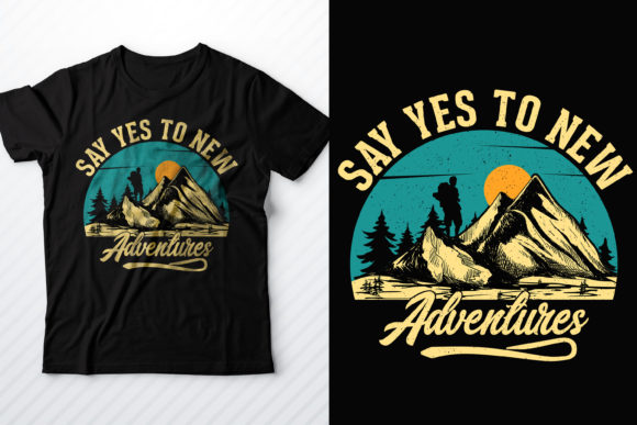 Adventure T-shirt, Mountain T-shirt Grafica Design di T-shirt Di mitoncrr