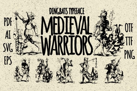 Medieval Warriors Font Dingbat Font Di Minimalistartstudio