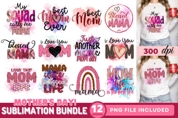 Mothers Day Sublimation Bundle Graphic Crafts By Regulrcrative