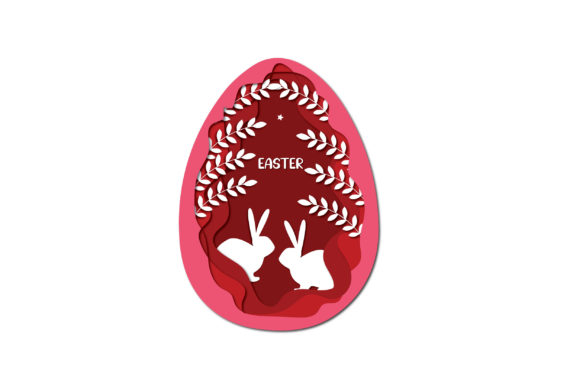 Colorful Easter Egg Papercut Svg Graphic 3D SVG By st