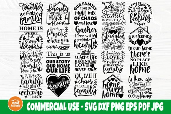 Family SVG Bundle, Farmhouse Signs Svg Graphic Crafts By TonisArtStudio