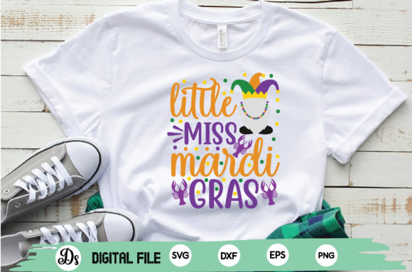 Little Miss Mardi Gras Svg Graphic T-shirt Designs By DIGITAL DESIGN SHOP BD