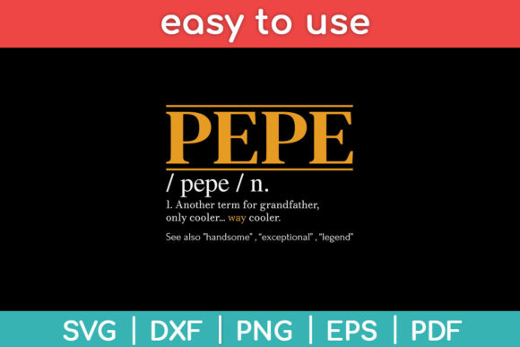 Funny Pepe Definition Fathers Day Gift Illustration Modèles d'Impression Par designindustry
