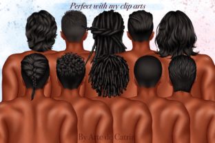 Mens Hairstyles Clipart, Hair Pack PNG Graphic Illustrations By Arte de Catrin 10
