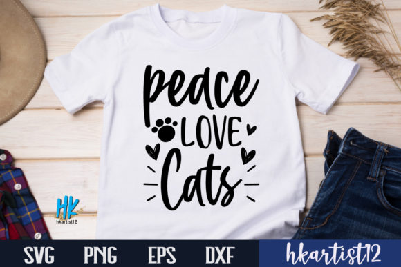 Peace Love Cats SVG Illustration Artisanat Par Hkartist12