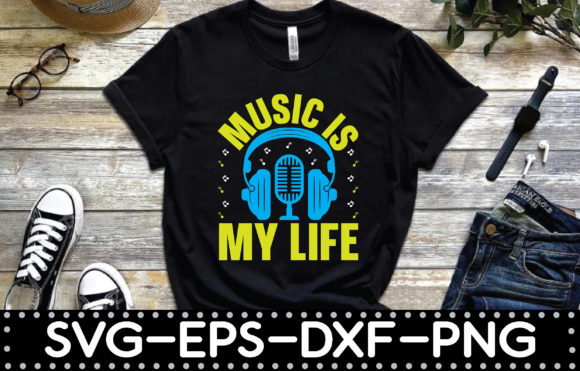 Music is My Life T Shirt Graphic Print Templates By jannatulcreation
