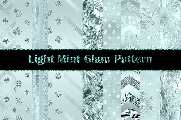 Light Mint Glam Pattern Digital Papers Graphic Patterns By sugamiart