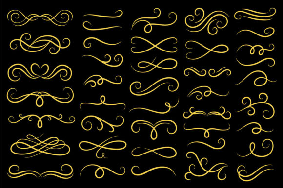 Vintage Swirls Ornament Gráfico Ilustrações para Impressão Por tartila.stock