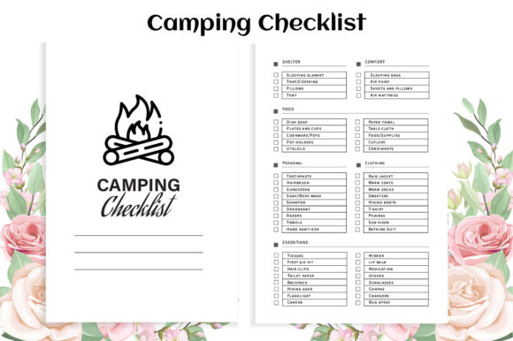 Family Camping Checklist Notebook Graphic KDP Interiors By printile