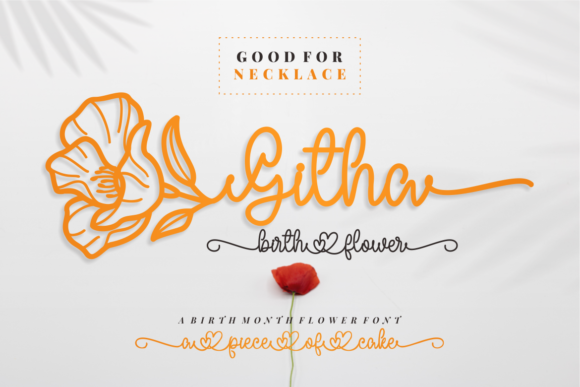Githa Birth Flower Script Fonts Font Door a piece of cake
