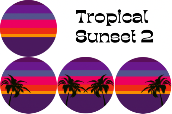 Tropical Sunset Grafica Illustrazioni Stampabili Di Mama Sweetea