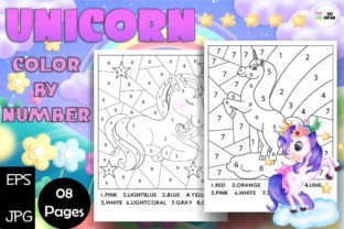Unicorn Color by Number Pages - KDP Inte Graphic Coloring Pages & Books Kids By Sei Ripan 2