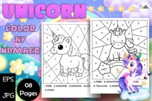 Unicorn Color by Number Pages - KDP Inte Graphic Coloring Pages & Books Kids By Sei Ripan 3