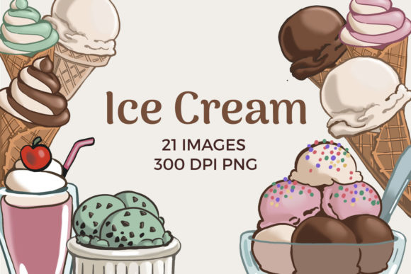 Ice Cream Clipart Illustration Illustrations Imprimables Par theclipatelier