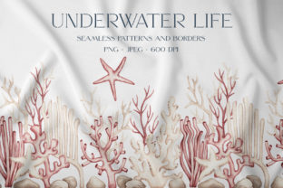 Watercolor Patterns “Underwater Life” Graphic Patterns By SirenaArt 1