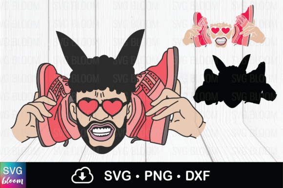 Bad Bunny Hip Hop Latino with Shoes Svg Graphic Graphic Templates By SVG Bloom